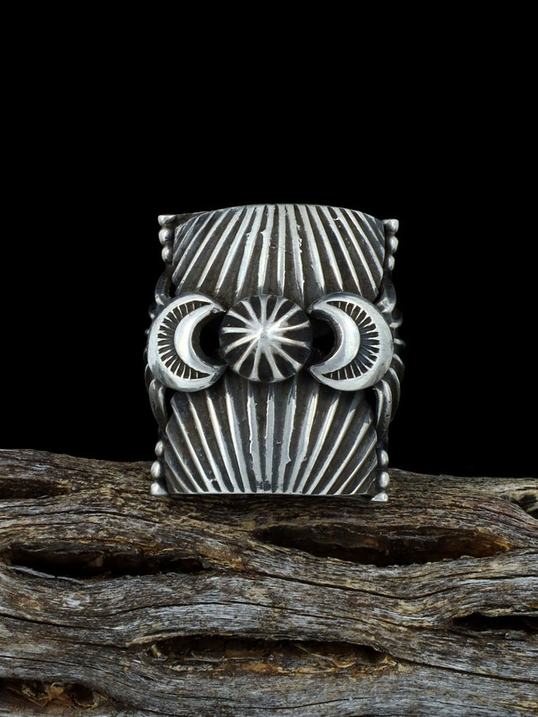Navajo Stamped Sterling Silver Ring Size 8 1/2 - PuebloDirect.com