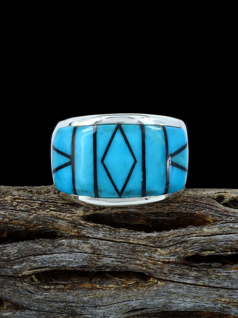 Turquoise Inlay Ring Size 13 1/2 - PuebloDirect.com
