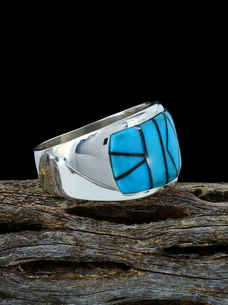 Turquoise Inlay Ring Size 13 1/2 - PuebloDirect.com