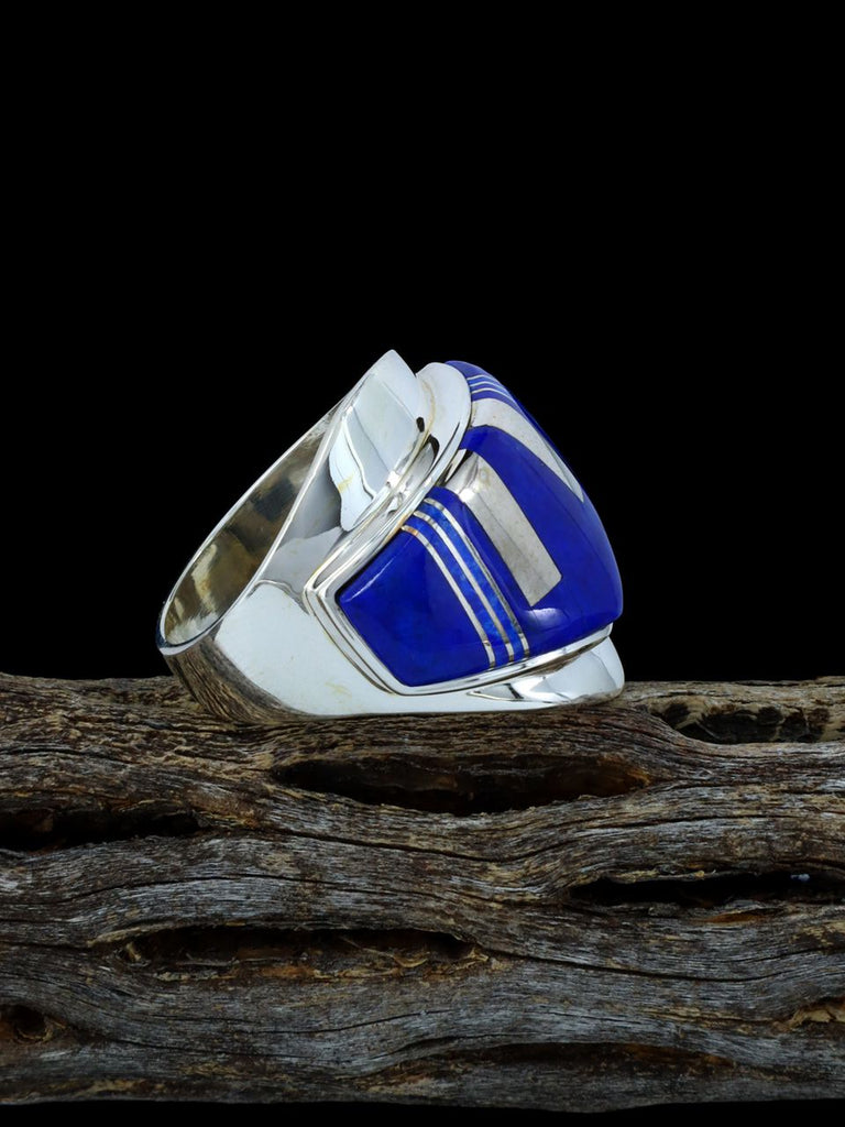 Lapis Inlay Ring Size 10 - PuebloDirect.com