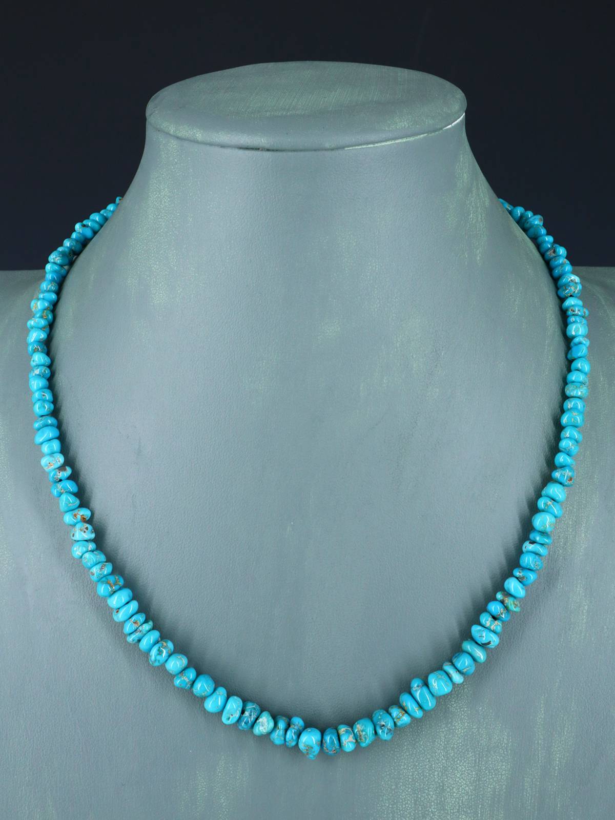 Collier turquoise à brin unique de bijoux indiens amérindiens de 22 pouces