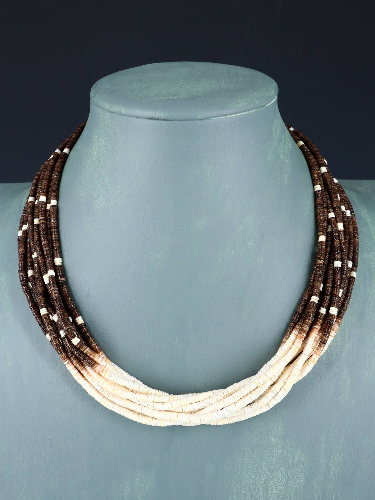 Ensemble de colliers amérindiens Santo Domingo Ombre Heishi