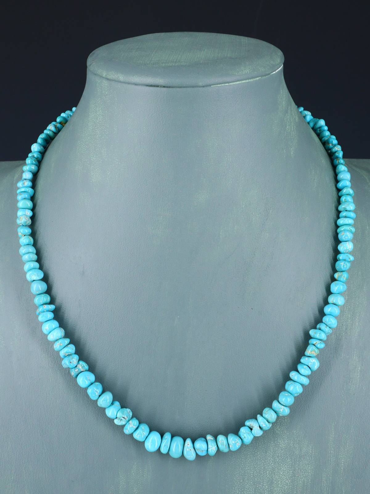 Collier turquoise à brin unique de bijoux indiens amérindiens de 22 pouces