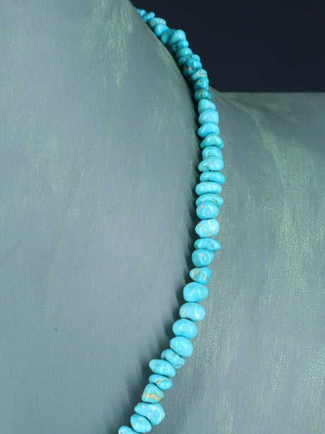 Collier turquoise à brin unique de bijoux indiens amérindiens de 22 pouces