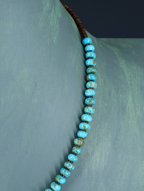 Native American Jewelry Turquoise and Heishi Necklace