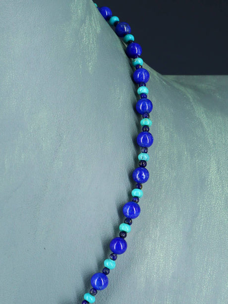 Collar de amatista y turquesa de joyería nativa americana