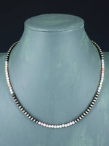 18" Navajo Jewelry Pink Conch Sterling Silver Beaded Necklace