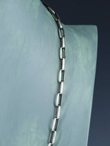 Collar de cadena de eslabones de plata de ley hecho a mano de 24"