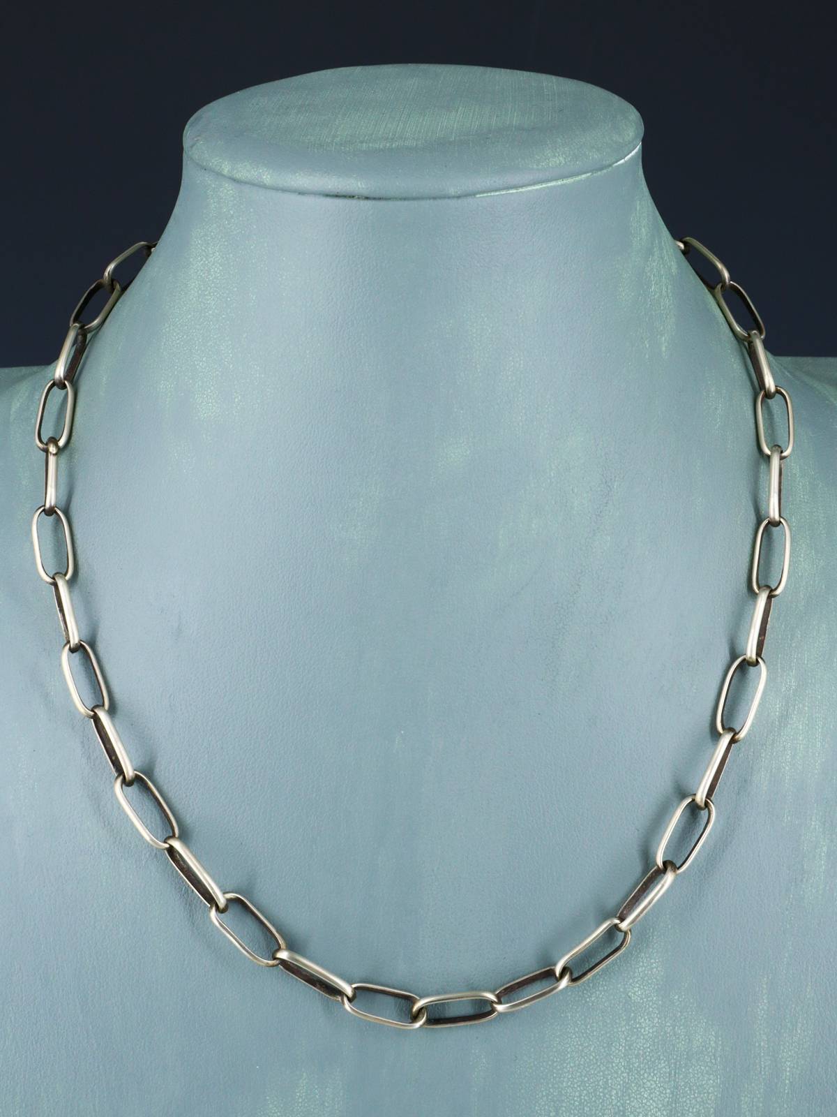 Collier de chaîne à maillons en argent sterling fait à la main de 24 po