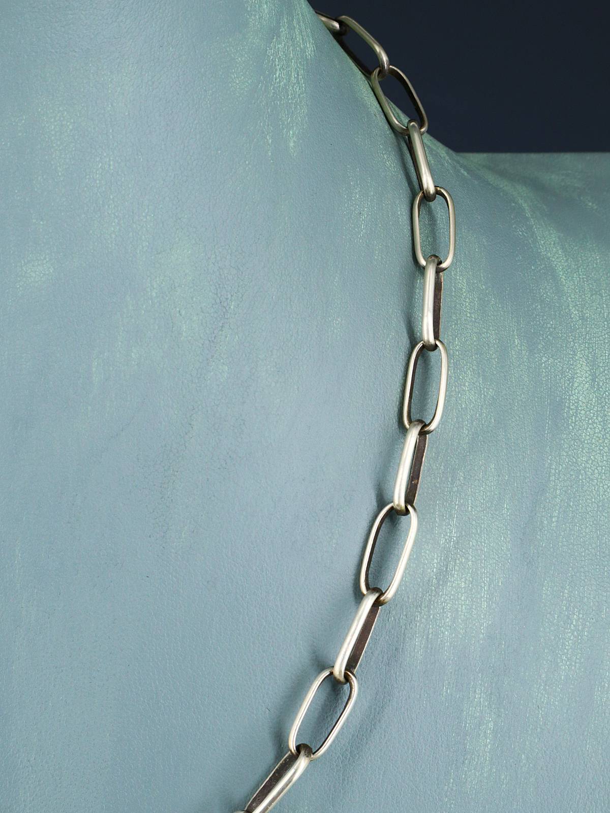 Collier de chaîne à maillons en argent sterling fait à la main de 24 po