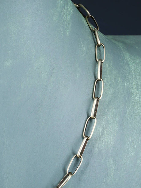 Collier de chaîne à maillons en argent sterling fait à la main de 24 po