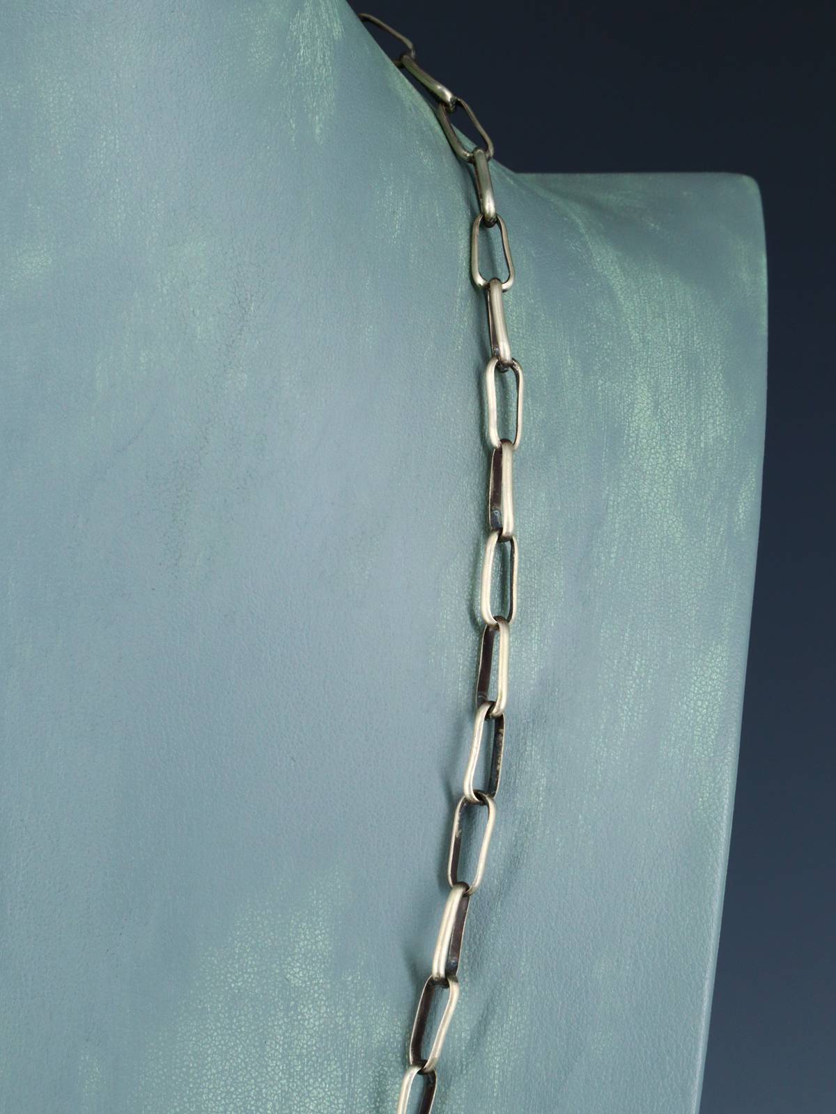 Navajo 24" Collier de chaîne à maillons en argent sterling fait à la main