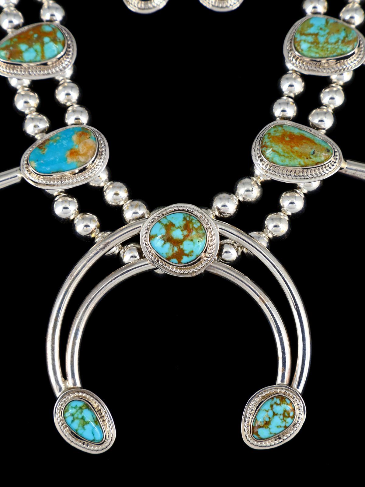 Ensemble de colliers Sonoran Gold Turquoise en argent sterling avec fleurs de courge