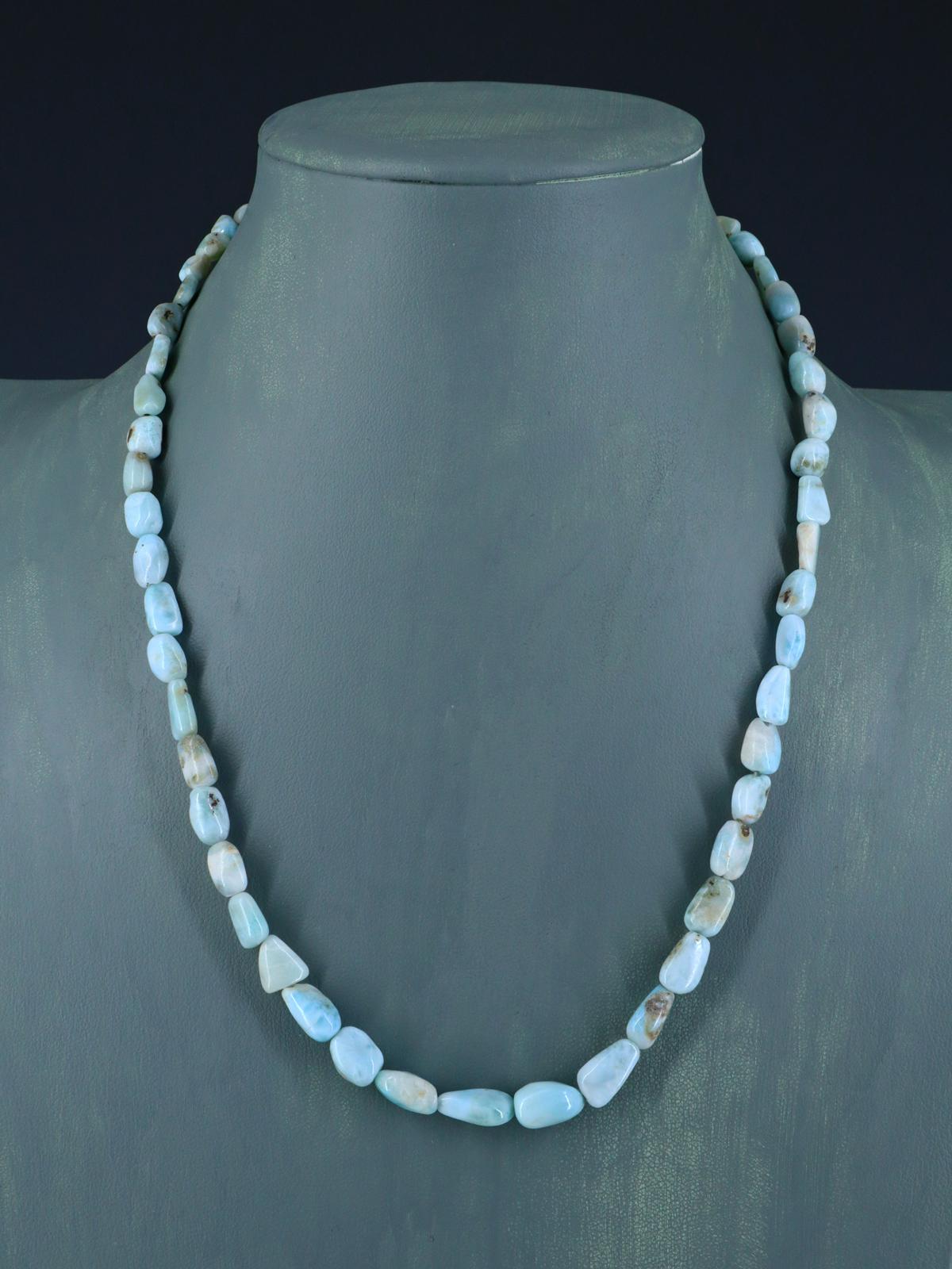 Navajo Single Strand Larimar Nugget Necklace