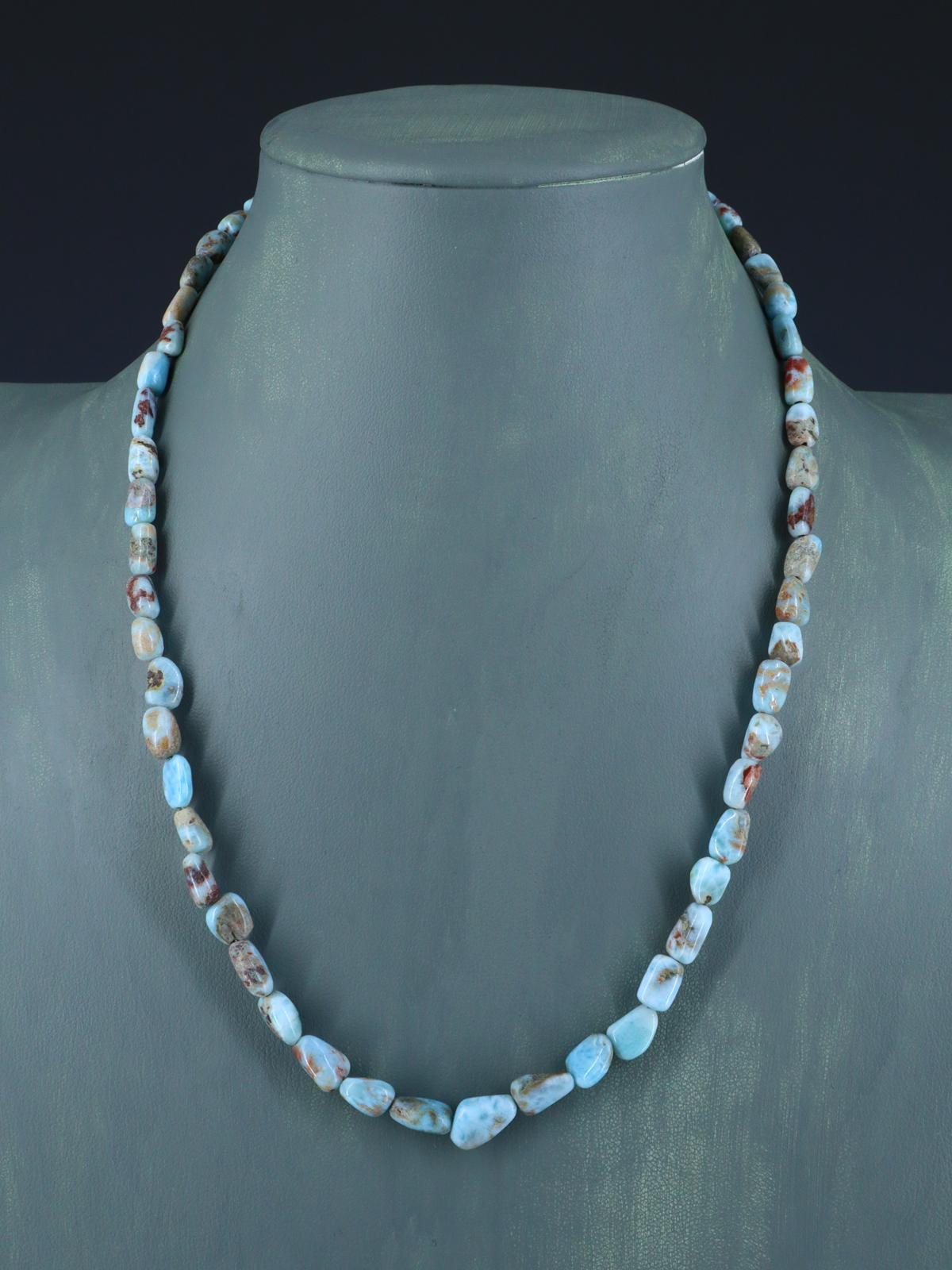 Navajo Single Strand Larimar Nugget Necklace