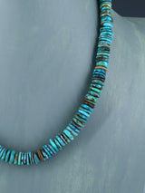 18" Navajo Single Strand Green Turquoise Necklace - PuebloDirect.com