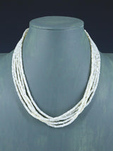 Native American Five Strand Mother of Pearl Necklace - PuebloDirect.com