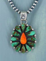 Pendentif amérindien Royston Turquoise avec collier de perles