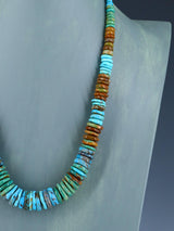 Collar de turquesa de una sola hebra de joyería india nativa americana de 18"