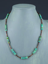 Joyería Nativa Americana Collar Turquesa y Heishi