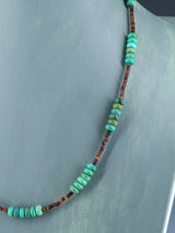 Joyería Nativa Americana Collar Turquesa y Heishi