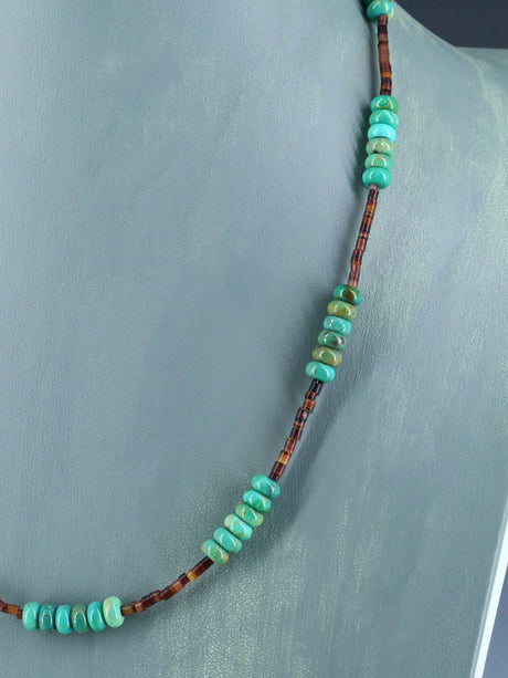 Joyería Nativa Americana Collar Turquesa y Heishi