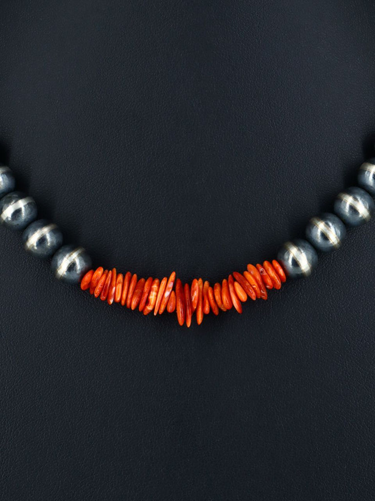 Native American Jewelry Spiny Oyster Beaded Necklace - PuebloDirect.com