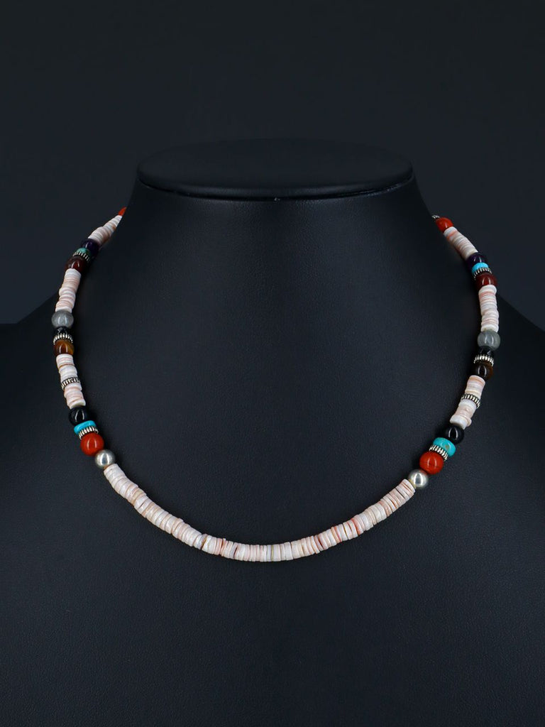 Navajo 16" Shell Single Strand Bead Necklace - PuebloDirect.com