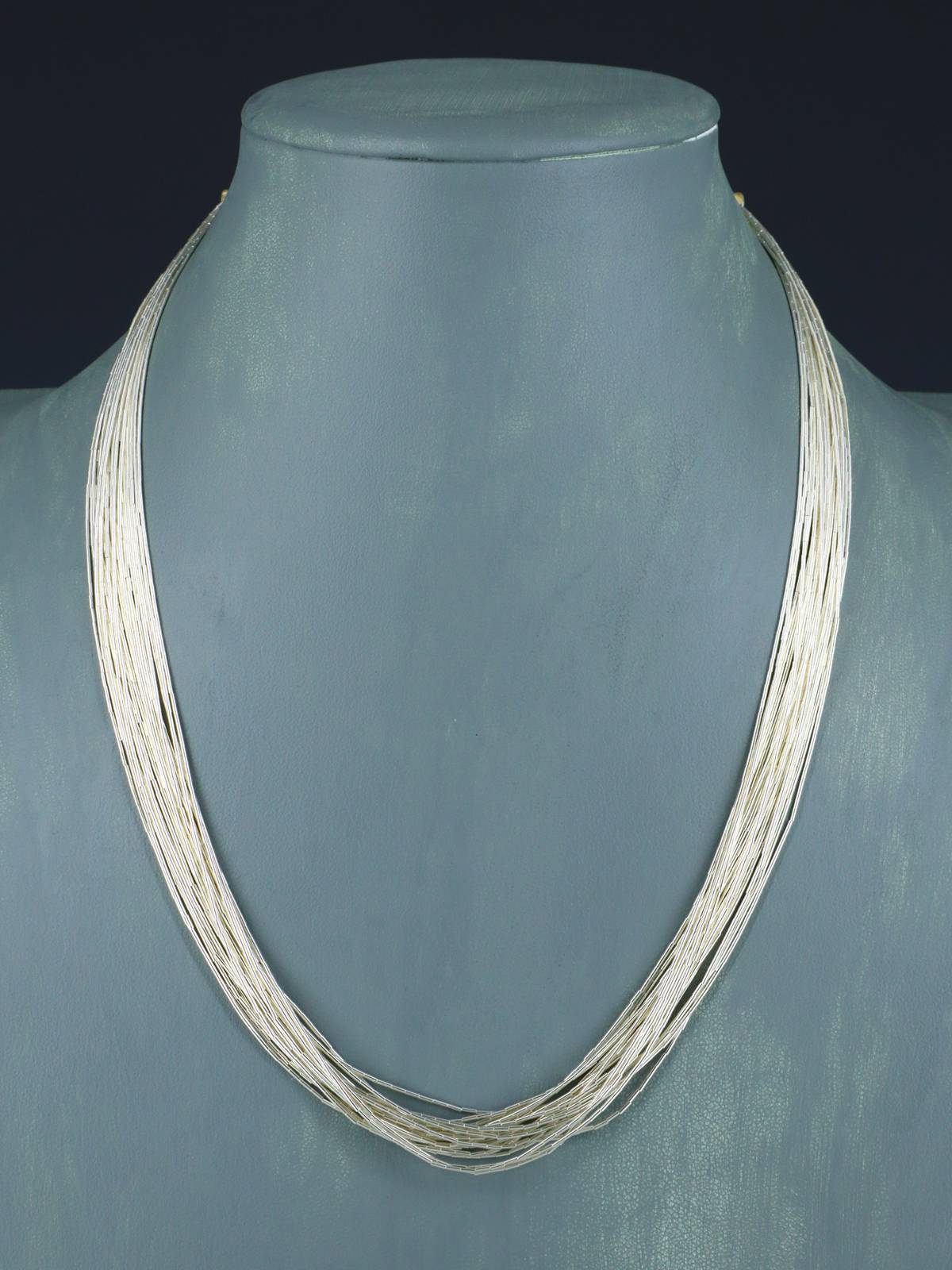 18" Twenty Strand Liquid Silver Necklace - PuebloDirect.com