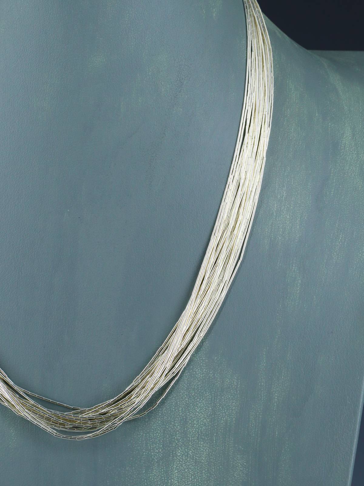 18" Twenty Strand Liquid Silver Necklace - PuebloDirect.com