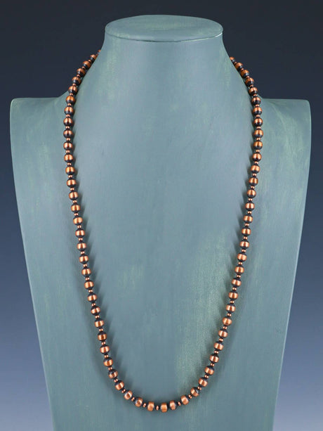 Copper Beaded Single Strand Necklace - PuebloDirect.com