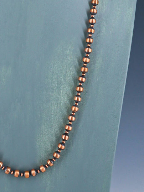 Copper Beaded Single Strand Necklace - PuebloDirect.com