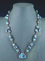 Native American Jewelry Sterling Silver Golden Hill Turquoise Necklace - PuebloDirect.com