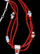 Multistone Sterling Silver Zuni Inlay Necklace and Earring Set - PuebloDirect.com