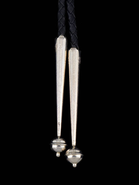 Vintage Estate Jewelry Sterling Silver Kingman Turquoise Bolo Tie - PuebloDirect.com