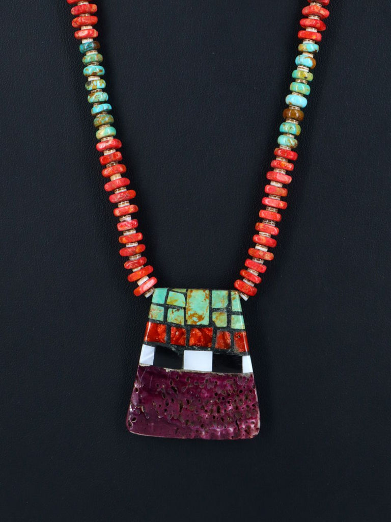 Native American Santo Domingo Mosaic Shell Necklace - PuebloDirect.com