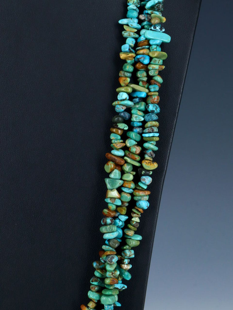 Native American Jewelry Triple Strand Turquoise Necklace - PuebloDirect.com