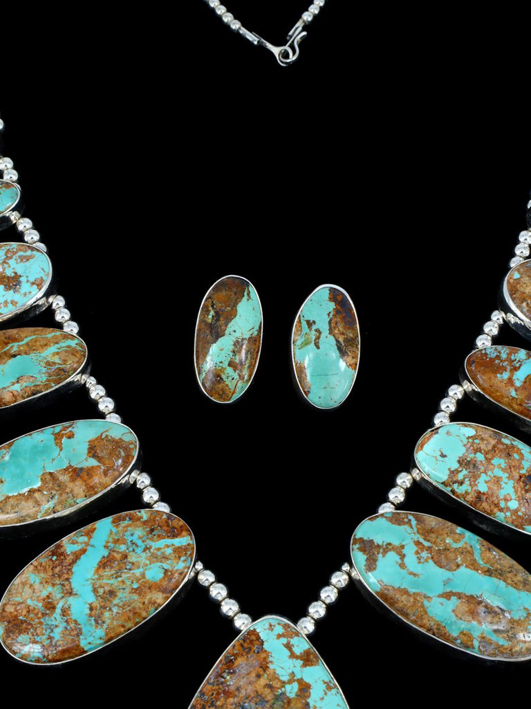 Native American Jewelry Boulder Turquoise Necklace Set - PuebloDirect.com