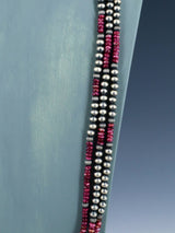 Navajo Purple Spiny Oyster Three Strand Beaded Necklace Set - PuebloDirect.com