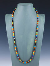 30" Multistone Sterling Silver Bead Necklace - PuebloDirect.com