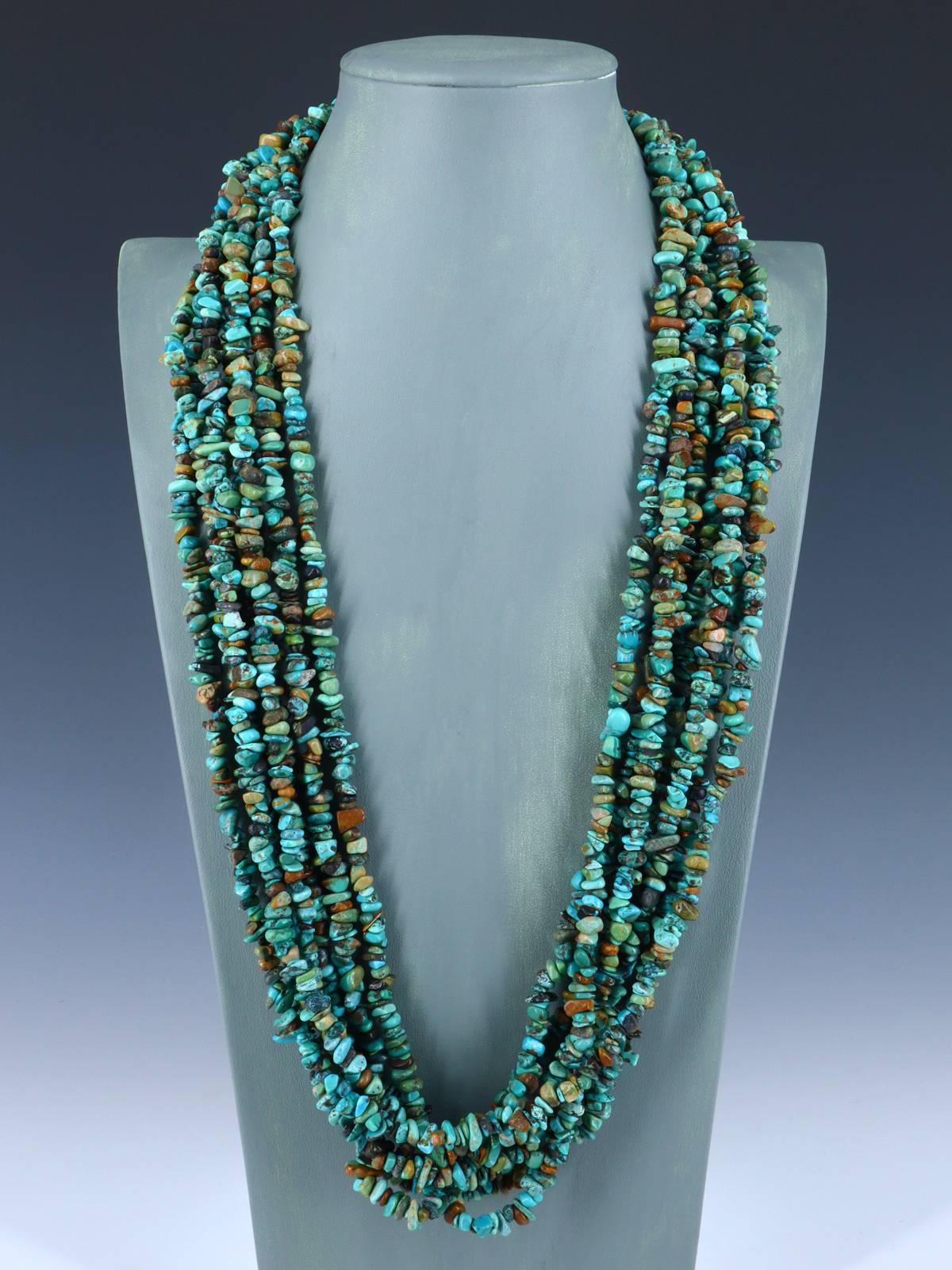 Seven Strand Navajo Turquoise Beaded Necklace - PuebloDirect.com