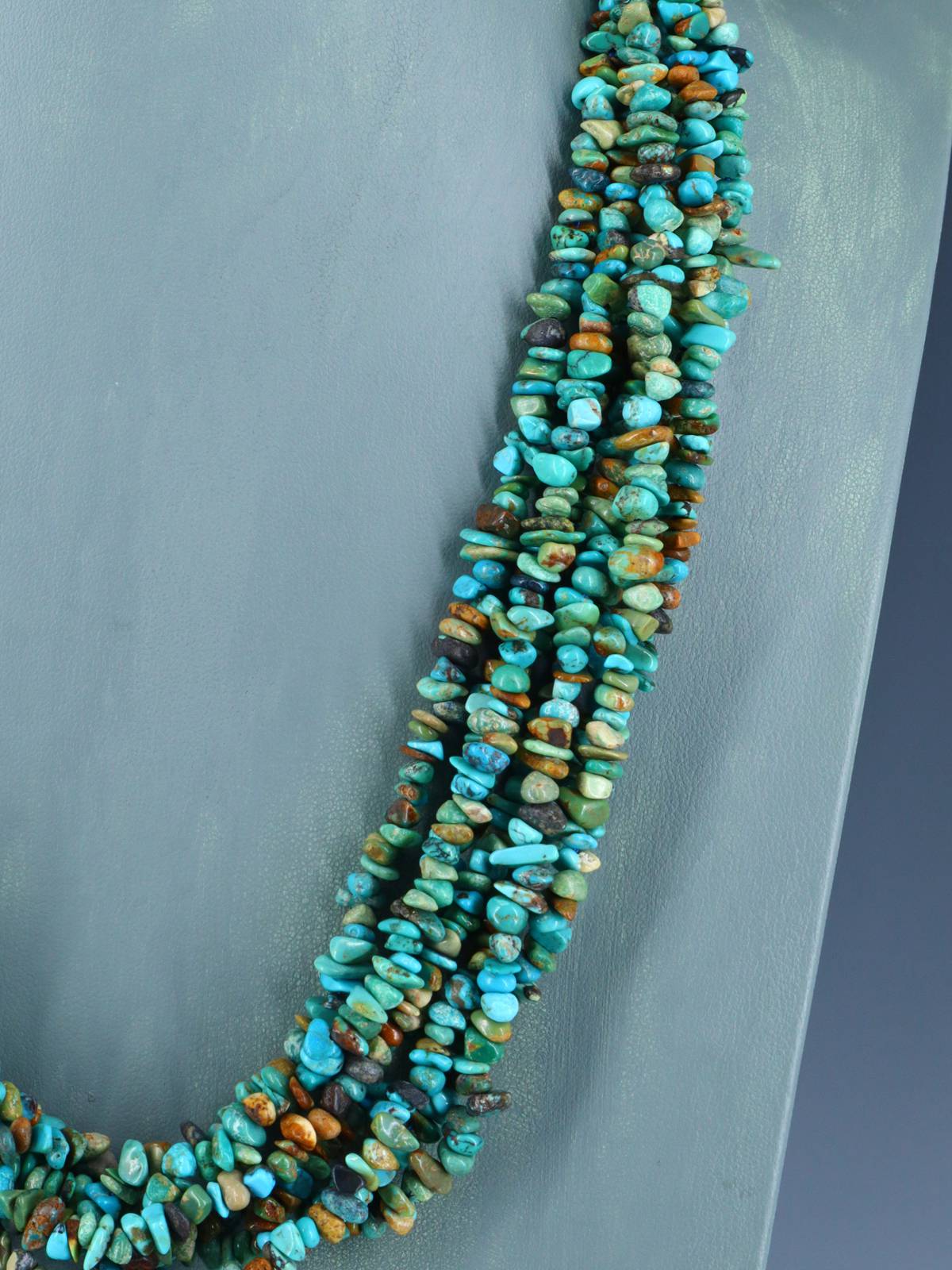 Native American Jewelry Seven Strand Turquoise Necklace - PuebloDirect.com