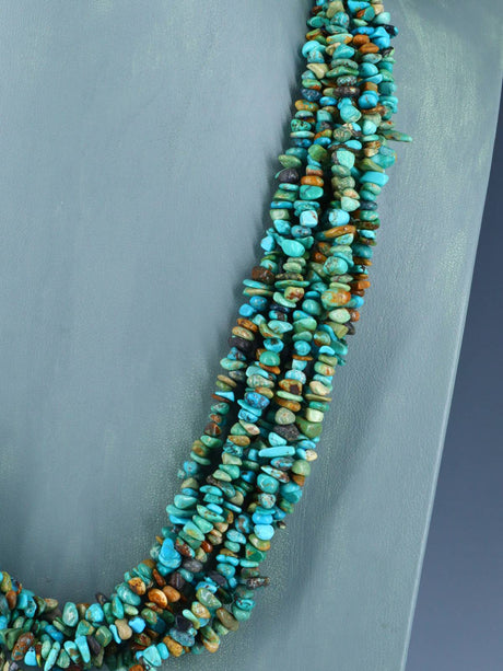 Native American Jewelry Seven Strand Turquoise Necklace - PuebloDirect.com