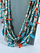 Native American Jewelry Santo Domingo White Shell Treasure Necklace - PuebloDirect.com