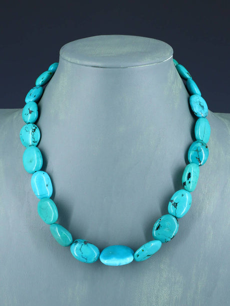 Native American Jewelry Single Strand Turquoise Necklace - PuebloDirect.com
