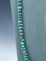 36" Long Native American Jewelry Single Strand Turquoise Necklace - PuebloDirect.com