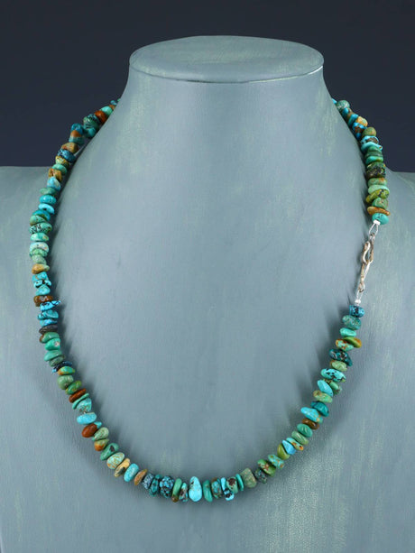 21" Native American Jewelry Single Strand Turquoise Nugget Necklace - PuebloDirect.com