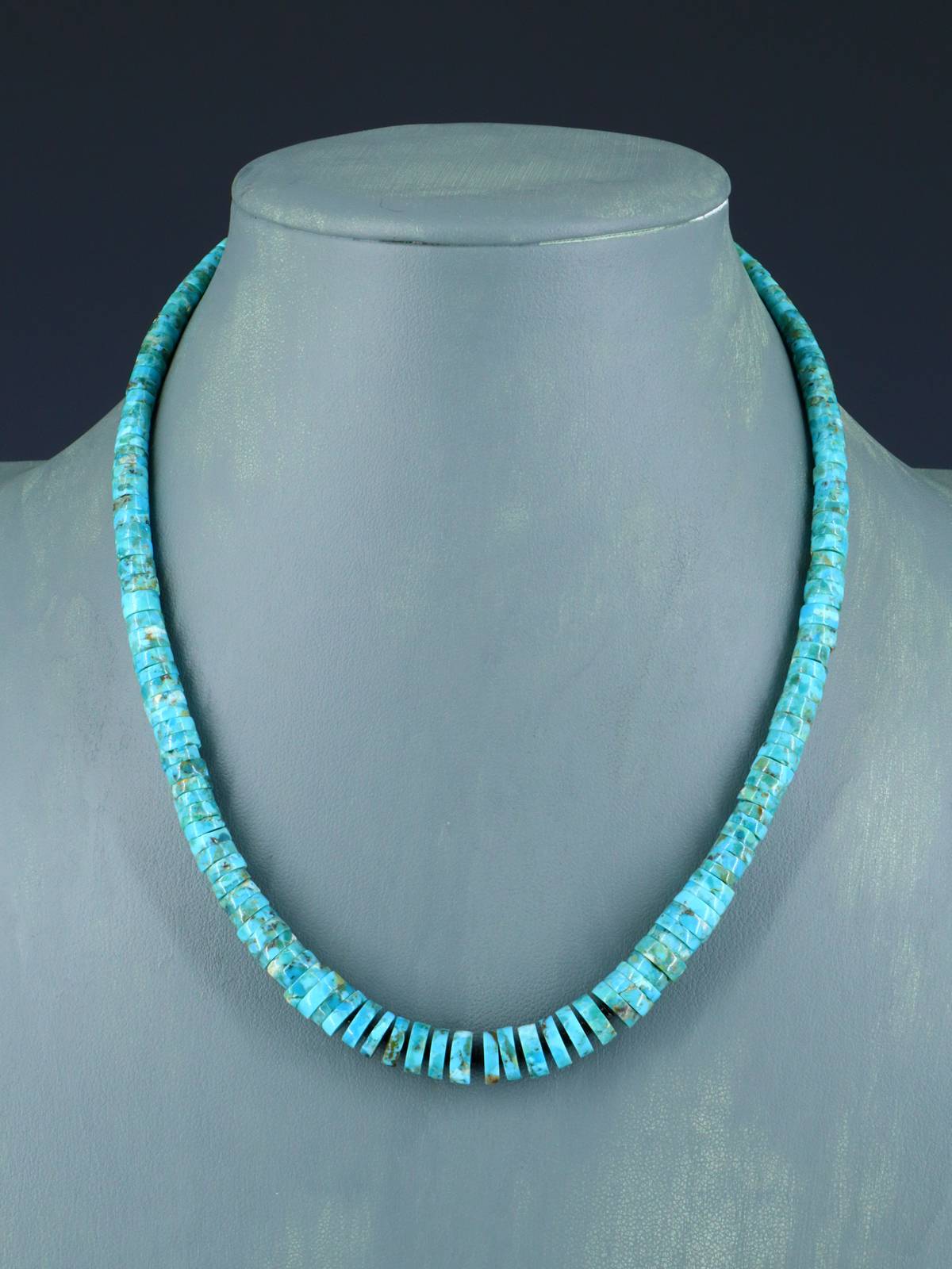 Native American Jewelry Single Strand Turquoise Necklace - PuebloDirect.com