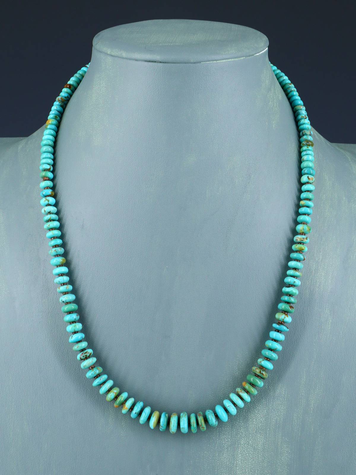Native American Jewelry Single Strand Turquoise Necklace - PuebloDirect.com
