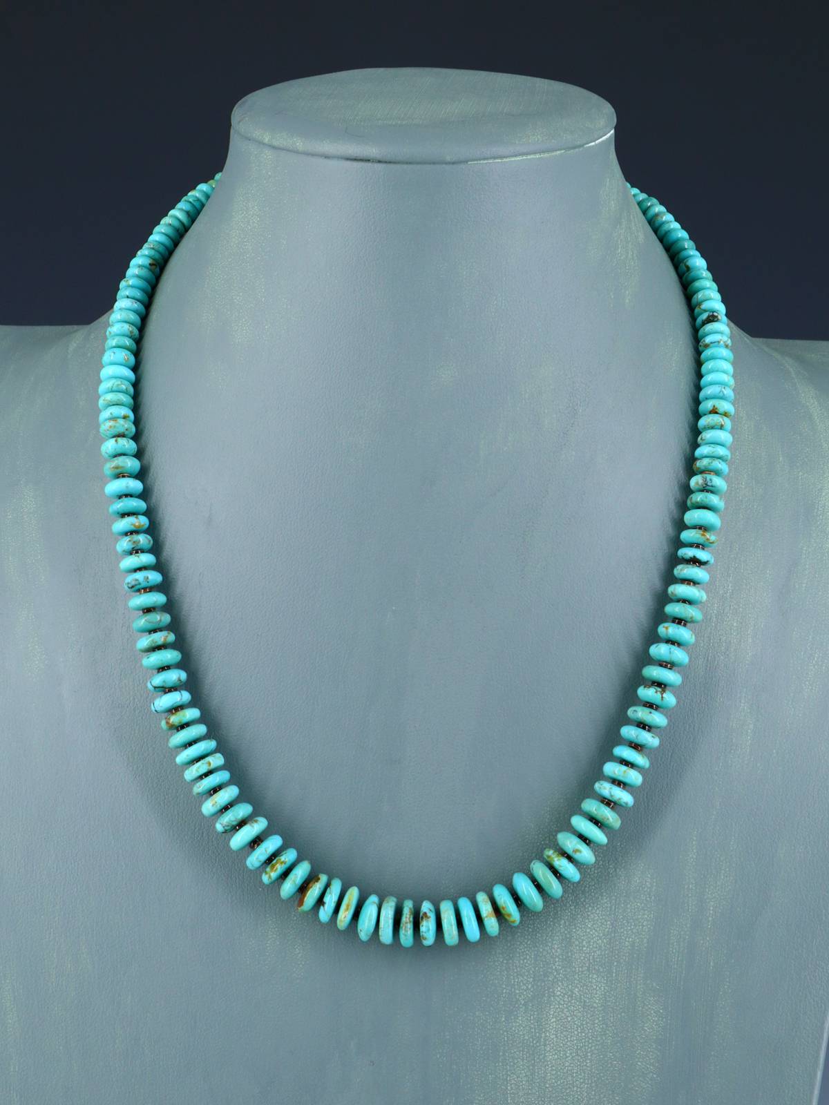 Native American Jewelry Single Strand Turquoise Necklace - PuebloDirect.com